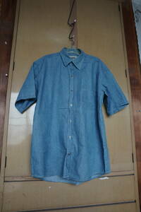 H-041 デニムシャツ　半袖　デニム色（青）　「RELATION」　サイズＬ　１枚　　