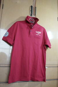 H-051 ポロシャツ　「TRADE MARK G-STAGE]　レッド　半袖　Ｍサイズ １枚 リユース品　　