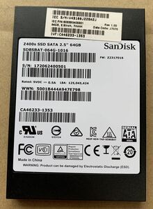 [ period of use 86 hour ]SanDisk 64GB SD8SBAT-064G-1016 2.5 SATA SSD 43