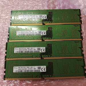 【発送180円～】 SK hynix PC4-19200U (DDR4-2400) 4GB x4 合計 16GB 1Rx16 PC4-2400T-UC0-11 HMA851U6AFR6N-UH 管GAS2