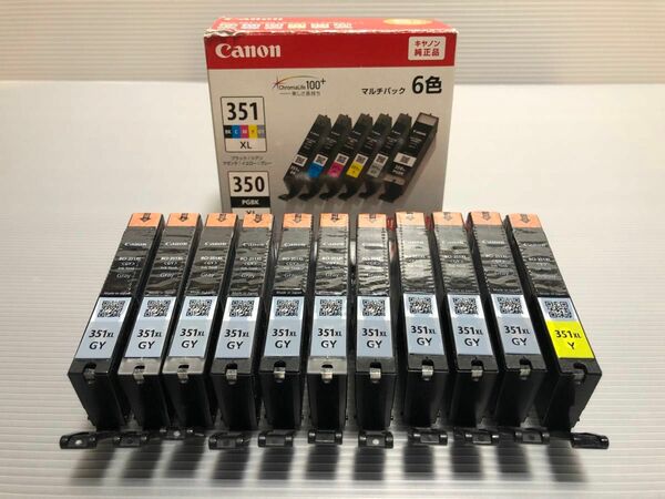 Canon純正インク　 BCI-351XL GY（グレー） 10個、 Y（イエロー）1個