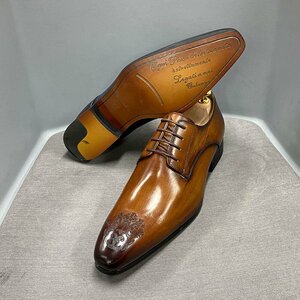 XX-OLY- F87-C9 BROWN /職人手作り 41サイズ25.5cm程度 【新品未使用】 高品質 人気新品 メンズ シューズ ビジネスシューズ 職人手作り 本