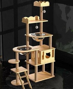  cat tower transparent space ship strong .. put wooden flax cord nail .. ball cat bed large wood grain many head .... put type nail .. cat tower height 135cm