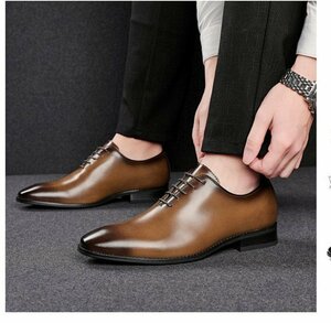 XX-18299-10 BROWN 42サイズ26.cm程度 【新品未使用】 高品質 英国風スタイル/メダリオンドレスシューズ/都会的な洗練されたセンス