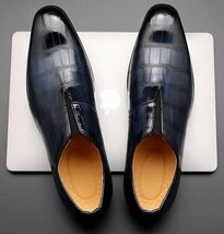 ビジネスシューズ　メンズシューズ　シューズ　靴　紳士靴 革靴　ゴアシューズ 歩きやすい　快適　通勤靴　オシャレ ブルー　26cm_画像1