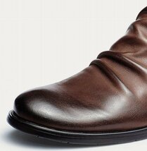 ブーツ　チェルシーブーツ メンズ シューズ　マーティンブーツ　革靴　PUレザー ライダース ハイカット 紳士靴 四季兼用　ブラウン　25cm_画像8