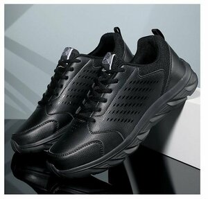 ランニングシューズ メンズ スニーカー 運動靴 ローカット 軽量 メンズ靴 シューズ ジョギング 通気性 ブラック 26.5cm