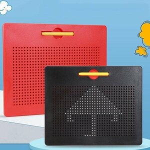 マグタブ 知育玩具 マグネットタブレット 子供おもちゃ 大人 ストレス解消 磁石　教育　ゲーム ボード 380個　ブラック