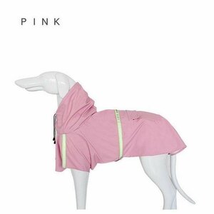 防水 安全反射テープ付き着せやすい犬用レインコート 犬の服 小型犬 中型犬 大人気 犬用 つなぎ ピンク s