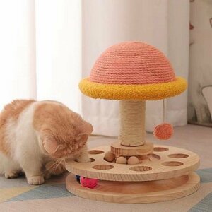 猫おもちゃ 回転ボール ペット用品 木製 ボール ねこ おもちゃ 球遊び 大興奮 転倒防止 安全素材