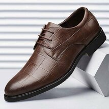 ビジネスシューズ オックスフォードシューズ メンズシューズ フォーマル　 韓流 春秋　紳士靴　革靴　歩きやすい ブラウン 25cm_画像2