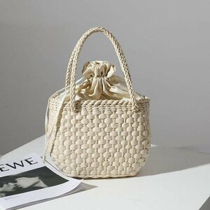  basket bag lady's shoulder pouch bag braided bag basket bag tote bag smaller pretty lady's shoulder tote bag white 