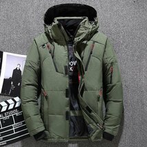 YR-01 緑（実寸5XL)新品◆高級セレブdesigner*スキー 登山 OUTDOOR アウトドア ジャンパー ブルゾン 無地 フード付き ダウンコート_画像10