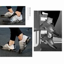 ウォーキングシューズ メンズ スニーカー 運動靴 ローカット 軽量 靴 シューズ ジョギング 屋外 四季兼用 ブラック&ホワイト 25.5cm_画像6