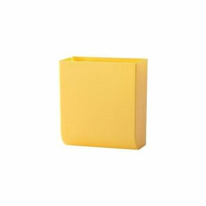 壁掛け収納ボックス スタンド ウォールラック 簡単に貼り付 ベッドサイド/バス/オフィス活用　6個セット　黄色