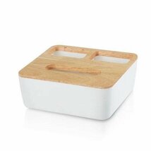 木目調 ティッシュ ボックス ケース 木製 北欧風 蓋付き お洒落 シンプル 白_画像5