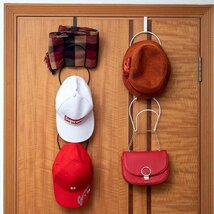 帽子用ハンガー ジョイント式 長さ調節可能 収納 スカーフ 小物 雑貨 ネクタイ ストール 引っ掛ける ドア用フック A字フック 白_画像1
