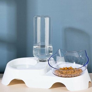  pet goods pet tableware automatic waterer feeder water minute .. dog cat small animals cat ear. dressing up pretty double water supply + transparent 