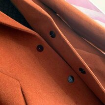 特売 DY-JQ-赤ブラウン【実寸54 L-程度)新品 希少 高品質 北欧 高級セレブdesigner* wool混 メンズ 紳士 チェスターコート_画像4