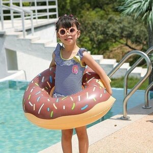 浮き輪 フロート 子供用 親子 可愛い ドーナツ型 おしゃれ かわいい うきわ 夏 海 海水浴 水遊び プール ビーチ 夏休み お揃い コーヒー