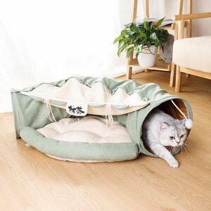  cat house .. cat tunnel cat bed pet house folding toy powdered green tea color 