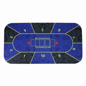 ポーカーマット　ラバーフォームカジノマット　120×60cm 収納袋付き ブルー