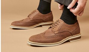 XX-5039-88 BROWN 44サイズ27.cm程度 【新品未使用】 高品質 英国風スタイル/メダリオンドレスシューズ/都会的な洗練されたセンス