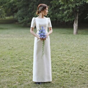 ウェディングドレス　結婚式 花嫁　二次会　ドレス　ブライダル L253 XS-3XL