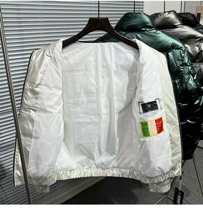 YR-白 / 【実寸XL-程度】軽量 肉厚 暖かい 防寒 防風 アウター ダウンジャケット