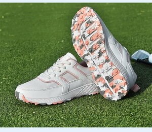GRF-X26 white / Sakura 37 man and woman use ... slide enduring . water-repellent ventilation strong elasticity . men's golf shoes sport shoes sneakers Fit feeling 36-42 selection 