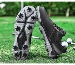 GRF-X6 чёрный 46... скользить выдерживающий . водоотталкивающий "дышит" сильный эластичность . мужской туфли для гольфа спортивная обувь спортивные туфли Fit чувство 40-47 выбор 
