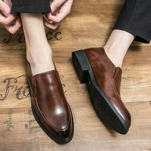 XX-JJYH-7761 BROWN/45 размер 27.5cm степень PU новый товар высокое качество популярный новый товар первый продажа обувь мужской Loafer туфли без застежки 