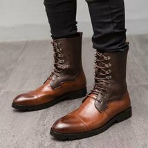 XX-MD-A90-BROWN 44サイズ27.cm 人気新品 初売り ハイトップ メンズ　エンジニアブーツ カジュアル ファッション紳士靴マーティンブーツ_画像4