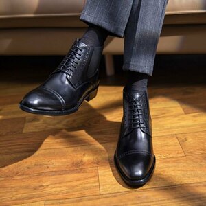 XX-KW-BL105-A11 黒/職人手作り 44サイズ27.cm程度 【新品】高品質 人気新品 メンズ シューズ ビジネスシューズ 短靴 カジュアルブー