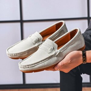 XX-CLQ899 ash 40 popular new goods # Loafer slip-on shoes leather shoes men's original leather driving shoes suede leather comfortable stylish 38-47 selection 