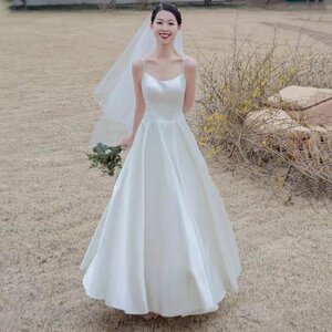 ウェディングドレス　結婚式 花嫁　二次会　ドレス　ブライダル L310 XS-3XL