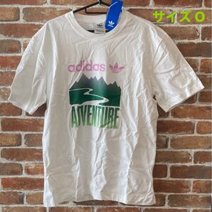 アディダス Tシャツ サイズO(LLに相当)ホワイト 白 adidas オリジナルス アドベンチャー 【未着用タグ付 送料無料】