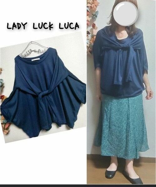 LADY LUCK LUCA レディラックルカ 肩掛け風カットソー