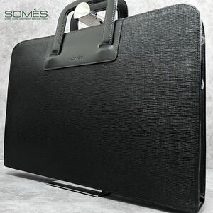  ultimate beautiful goods *SOMES SADDLEso female saddle top class leather business bag briefcase A4 storage cow leather original leather black black men's [ adult goods .]