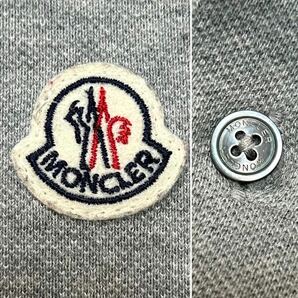 極美品●MONCLER モンクレール マグリア 半袖 ポロシャツ ワッペン刺繍ロゴ トリコロール グレー ホワイト M 正規品 メンズ 春夏 の画像7