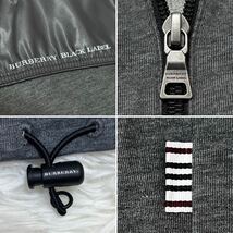 極美品●バーバリーブラックレーベル ダブルジップ パーカー ブルゾン ジャケット 胸元ロゴ グレー 切替 2/M 春 BURBERRY BLACK LABEL _画像9