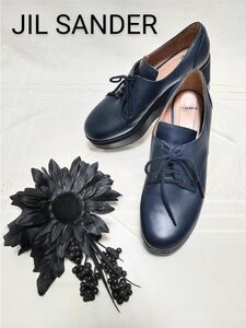 〓JIL SANDER〓ジル・サンダー 厚底シューレースシューズNAVY　モダン　男女　フォーマル　カジュアル