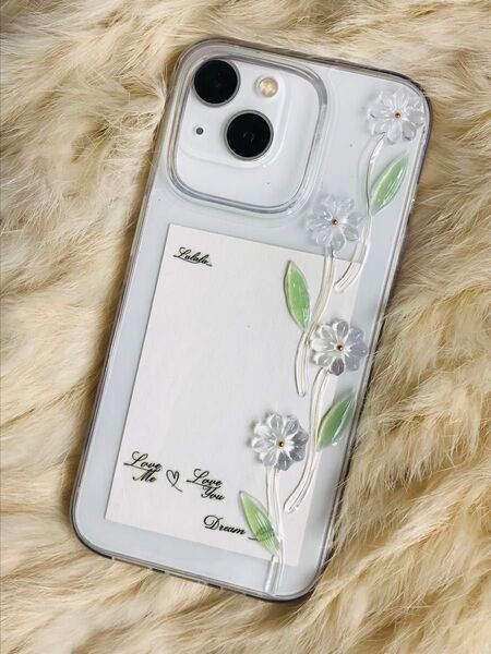 クリアフラワー ニュアンスiPhoneケース スマホケース