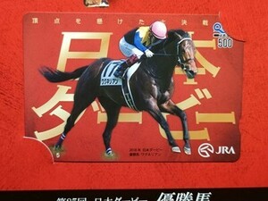 競馬 JRA クオカード500 ワグネリアン（2018年日本ダービー優勝馬　当選品）　台紙つき