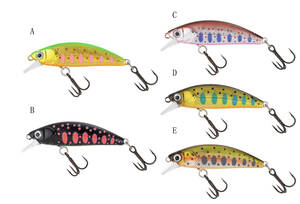 渓流ミノー　50SS 5個セット スローシンキングSakura Phoxy Minnow Hw風　ルアー　メバリング　五目釣り 湖/トラウト/ニジマス/ヤマメ 