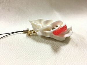 Q-pot strawberry whip cream strap long-term keeping goods unused netsuke strawberry .