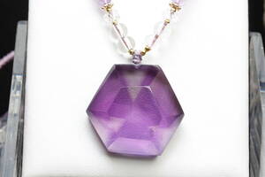  natural amethyst pendant purple crystal necklace Power Stone 2 month. birthstone natural purple crystal 20g[zjdz-2]