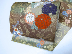 《京都一輝堂》【着物】袋帯 西陣織 古典花文 R6B-13