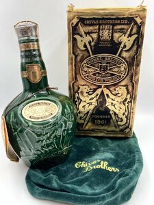 【未開栓】ROYAL SALUTE ロイヤルサルート 21年 緑 (重量1326ｇ） 陶器ボトル 巾着袋箱付 700ml 40％ スコッチウィスキー 【AM030】