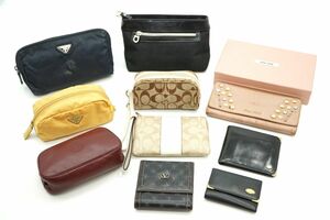 1円〜 プラダ ミュウミュウ コーチ ヴァレンティノ 他 財布 ポーチ キーケース 10点セット まとめ 大量 Prada Miumiu Coach 8389k